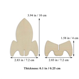 12 Sets Rocket 3D Wood Tabletop Cutouts Unfinished Wooden Stand Up DIY Craft for Outer Space Birthday Baby Shower Decoration