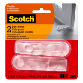 Scotch Door Stoppers, 2 Count, 1-1/8 in., Flexible Material Assures Snug Fit Under Doors, Easy to Use Stops for Bottom of Door (SP947)