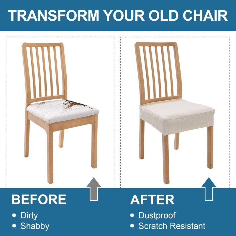 smiry Waterproof Seat Covers for Dining Room Chairs Set of