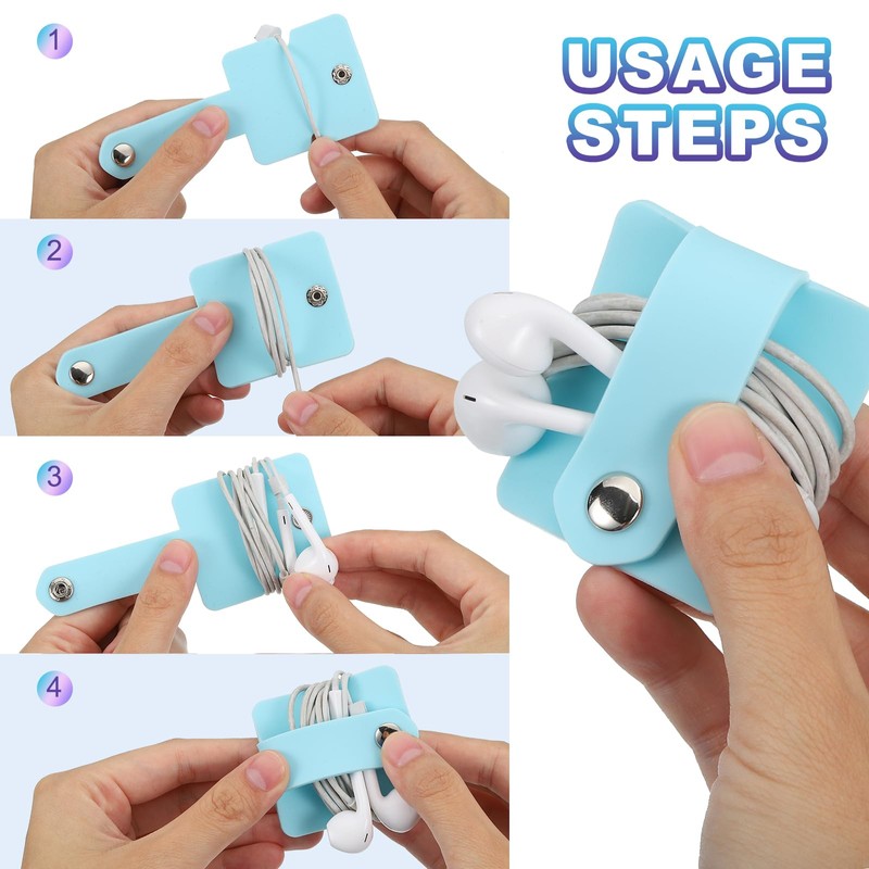 sourcing map Earbuds Holder Case, Earphone Wrap Headphone Case Cord