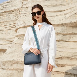 BOSTANTEN - Bolso bandolera pequeño para mujer con triple cierre y correa de hombro de color,Bolsos cruzados para mujer