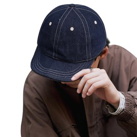 Clakllie Short Brim Trucker Hat Unstructured Flat Bill Dad Hats Solid Color Baseball Cap Hip Hop Camper Hat,WBD6-Blue