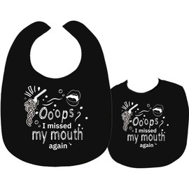 CREATCABIN Funny Adult Bibs for Men Clothing Protector Polyester Canvas Washable Waterproof Reusable Eating Cloth Bibs for Elderly Women Seniors Disabled Bed Table Feeding Daily Use 23.6 x 17.7 inch