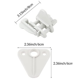 WEZCHUGHAOL 2 Pack Pontoon Boat Gate Latch Replacement Kit, Heavy Duty Marine Boat Door Latches Replacement for Square Frames 1-1.25 Inch, Fits Left- or Right-Hinge Gate (White, 2 Pack)