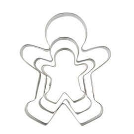 3 Piece Gingerbread Man Cookie Cutter Set, Christmas Shape Cookie Cutters Molds - 2.2 Inch, 3 Inch, 4.5 Inch