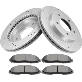 BRAKEUS 5 Lugs D/S 308mm Front Brake Rotors & Ceramic Pads Kits Replacement For 1999-2003 For Ford For F-150,2004 For Ford For F-150 Heritage