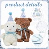 Eaasty 5 Pcs Mini Hydrangea Blue Gingham Stripe Party Hats