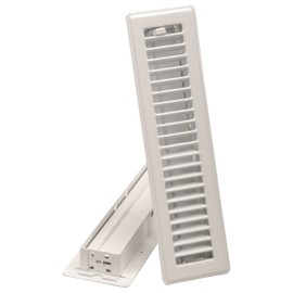 Imperial 2-1/4" x 12" Louvered Floor Register, White, RG0179