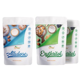 All Purpose Sweeteners: Erythritol 2-Pack & Allulose 1-Pack. Total Servings 342; Zero Calorie Sweeteners, Sugar-Free Substitute for Baking, Smoothies, Coffee; Low Carb Keto Diet Friendly Food | ERY2–ALU1–MPK3, 1LB/Each