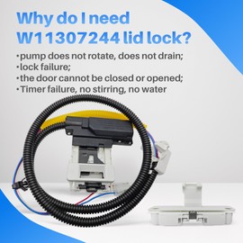 W11307244 W10682535 Washer Lid Lock and Lid Strike w10837741, Compatible with Amana Kenmore maytag Whirlpool Washer, Replace w11253733 w10838613, Accessories for Whirlpool Lid Lock Replacement
