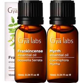 Gya Labs Frankincense and Myrrh Oils for Diffuser (0.34 fl oz x 2)