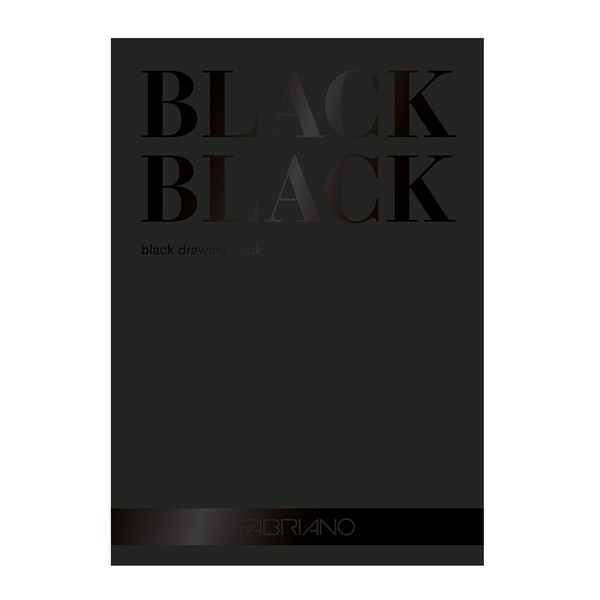 Fabriano Honsell 19100390 - Black Block, carta nera con superficie opaca non rivestita, 300 g/m², DIN A4, 20 fogli, ideale per pastelli, matite colorate e pennarelli