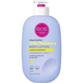 eos Shea Better Body Lotion- Vanilla Cashmere, 24-Hour Moisture Skin Care, Lightweight & Non-Greasy, Made with Natural Shea, Vegan, 16 fl oz