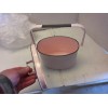 China Decorative enamelware pail with lid and handle (Pink)
