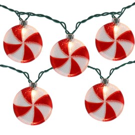 Christmas Candy String Lights, 8.5Ft Christmas Decorations Fairy Lights with 10 Lollipop Light, Connectable Candy Decor Lights UL Listed for Camping Patio Christmas Tree Wedding Party Thanksgiving