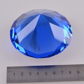 LONGWIN 80mm(3.1 inch) Crystal Diamond Paperweight Ornament Home Venue Decorations Solid Color Blue