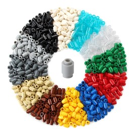 600 Pieces 1x1 Round Bricks Bulk Multicolored Classic Basic Parts Building Creative Play Set Blocks Toy Accessories Compatible with 3062 Major Brands (12 Mixed Color)