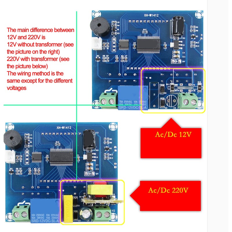 Microcomputer Thermostat Controller Digital Temperature Control Switch XHW1412