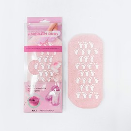 2-Pack Moisturizing Gel Socks, Inner Lining Infused with Essential Oils - for Rough feet, Calluses, Cracked Heels, Soften Dry feet - Use with Favorite Lotions (Lavender Purple and Rose Pink) Unisex