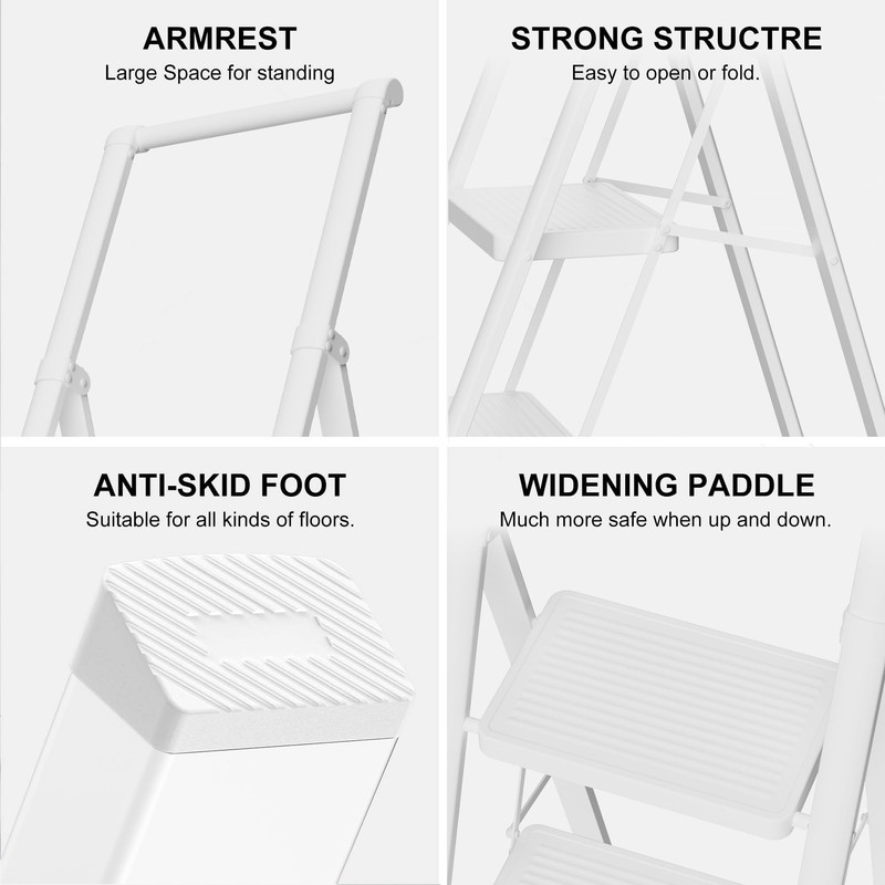 GameGem 5 Step Ladder for 10 Feet High Ceiling, Folding