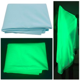 Glow in The Dark Fabric,Glow Fabric for Sewing Clothes,Luminous Polyester Fabric for Lighted Fabric for Clothes,Decorations, DIY Craft Supplies and Other Uses (35'' X 57'') (Blue)