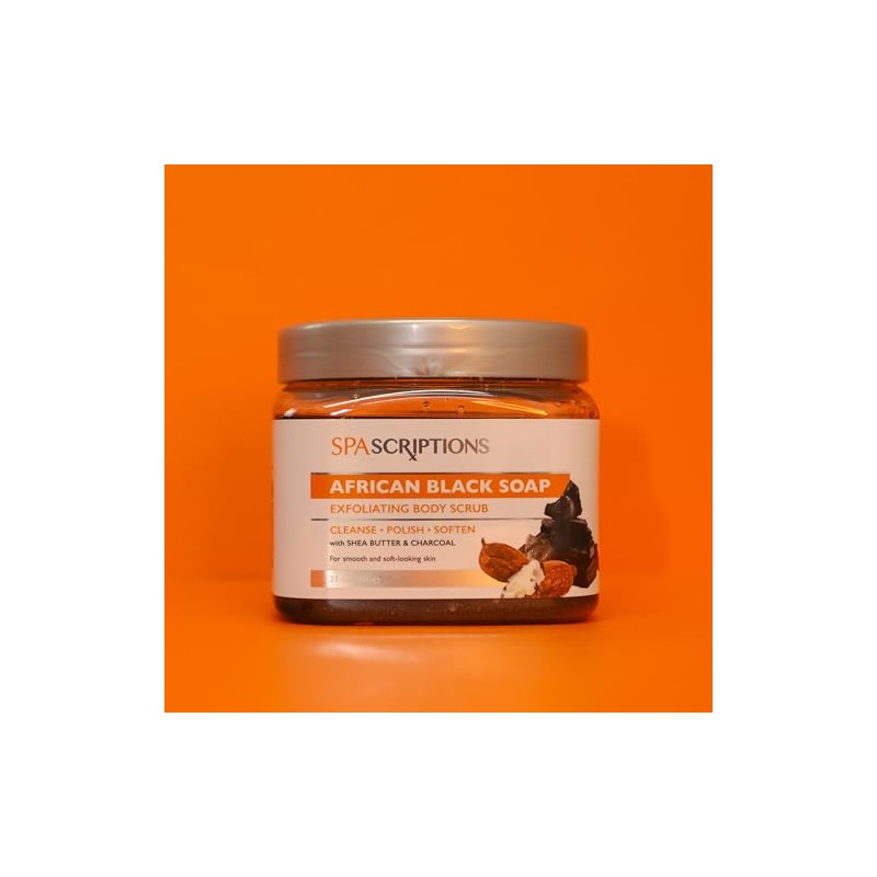 SpaScriptions- Jabón negro africano Spascriptions Exfoliante corporal con manteca de
