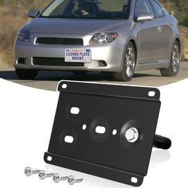 License Plate Holder Front Bracket No Drill Tow Hook Mount Anti-Theft License Plate Frame Compatible with 2005-2010 1st Gen Scion tC (ANT10)
