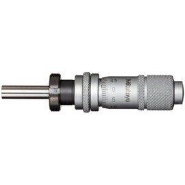 Mitutoyo 148-824 Micrometer Head, 13-0mm Range, 0.01mm Graduation, -0.002mm Accuracy, Plain Thimble, Clamp Nut, Flat Face, Reverse Reading, Spindle Lock