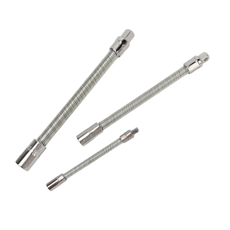 3PCS Flexible Extension Rods Wrench Socket Universal Connecting Rod for