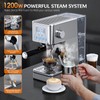 LERTIN Espresso Machine, 20Bar Compact Stainless Espresso Maker, With Milk
