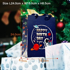 Gift Bag, 3 PCS Medium Gift Bags for Kids Happy Birthday Gift Bags for Presents