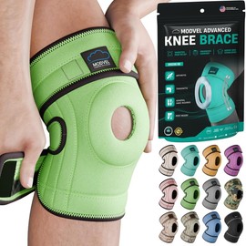 Modvel ELITE Knee Brace With Side Stabilizers & Patella Gel Pads for Maximum Knee Pain Support and Fast Recovery for Men and Women, Knee Pad for Running, Workout, Arthritis, Joint Recovery, Green S-M
