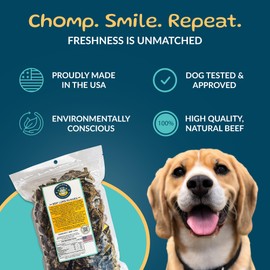 TREATOPIA Beef Lung Dog Treats, 1 LB Bag - All-Natural, Sustainable, Healthy, High Protein, Hand-Trimmed, Slow-Roasted, Made in The USA, Nutritious, No Additives, No Fillers