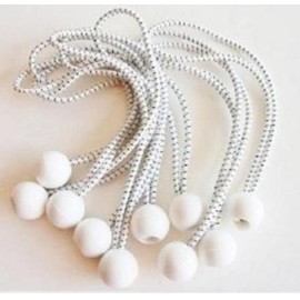 9" Heavy Duty Premium White Ball Bungee Bungees 50 pcs for Tarps Canopy