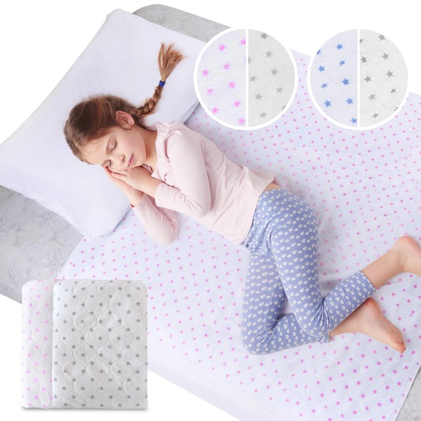 Kids Potty Training Bed Pads - 2 Pack - Reusable
