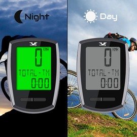 KASTEWILL Waterproof Wireless Bicycle Computer, German Bicycle Speedometer Wireless Tachometer Bicycle LCD Backlight 6 Languages Cycling Computer Wireless Odometer for Cycling Realtime Speed Track Distance