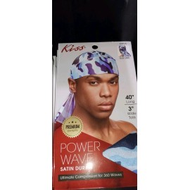 kiss Blue Camo Durag, Satin