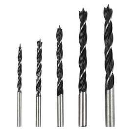 5PC Brad Point Wood Drill Bit Set – 4mm, 5mm, 6mm, 8mm & 10mm – Carbon Steel Drill Bits for DIY, Furniture Repairs & Woodworking
