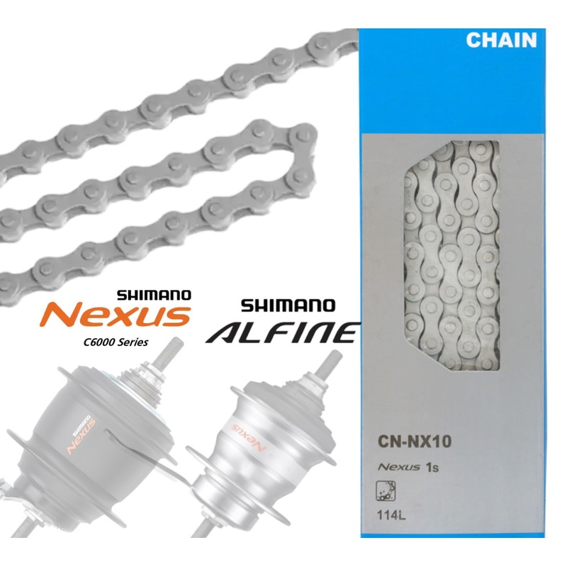 Signglespeed CN-NX10 Bicycle Chain Suitable for Nexus/Alfine 114 Links Silver