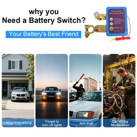 Smart Kill Switch for Cars, 12V 240A Remote Battery Disconnect Switch, Remote Control of Car Devices for Anti-Theft Safety, Prevent Battery Drain, Truck, RV