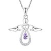 FJ Women’s Chain Guardian Angel Pendant Necklace in 925 Sterling