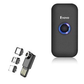 BoxWave Cable Compatible with Eyoyo Mini Portable Barcode Scanner - MagnetoSync Mini Adapter, Magnet Charging Cable USB Type-C Micro USB - Jet Black