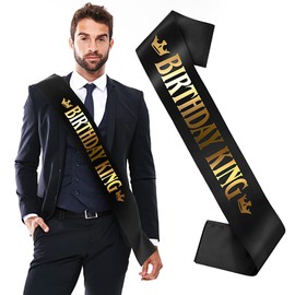 1 Piece Birthday Sash Happy Birthday King Birthday Sash Birthday King Birthday Boy Sash Black Sash Satin Birthday Sash Decoration Accessories for Happy Birthday Party Sash Decoration