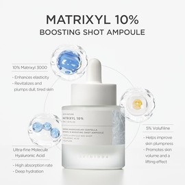 SKIN1004 Matrixyl 10% Boosting Shot Ampolla 1.01 fl. oz, 30 ml, Suero de Ácido Hialurónico y Espícula, Suero Facial Hidratante Coreano Matrixyl y Pépt