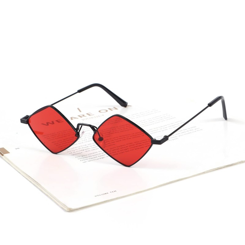 Dazzleimart Retro Diamond Shape Sunglasses for Men & Women, Metal