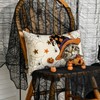 Artoid Mode Cat Jack-O-Lantern Pumpkin Spider Web Halloween Cushion Cover,