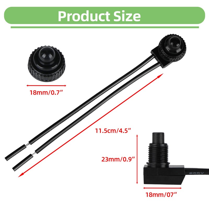 OWOFYDR 2PCS IP67 Waterproof Push Button Switch, 12V DC SPST