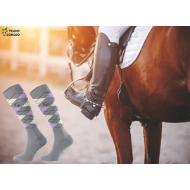 TODO Comodo Checked Riding Socks STPDJ | Riding Socks Rider Knee Socks | Cotton Socks Women Men Children