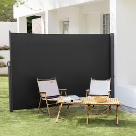 HOMEDEMO Retractable Side Awning 126" x 71" Carbon Gray, Privacy Screen Protection Awning, Waterproof & UV-Resistant Outdoor Side Pull Shade, for Patios, Balconies, and Gardens