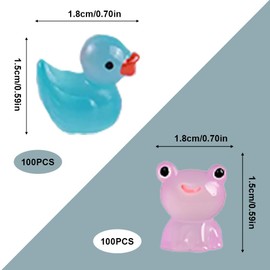 SJDOFU Mini Ducks, 100 PCS Mini Resin Animals, Resin Tiny Ducks Frogs Suitable for Decorative Garden & Living Room Miniature Landscape Theme Decoration